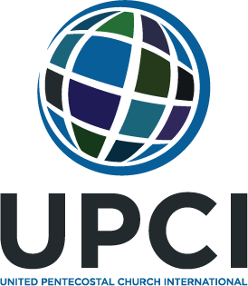 United Pentecostal Church International logo. Icon is a graphic representation of a globe.